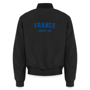 APRES SKI France - Unisex Bomberjacke - Schwarz - Hinten - AI Model Male 185 light (185cm)