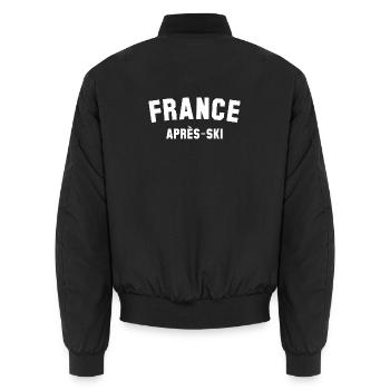 APRES-SKI France Frankreich - Unisex Bomberjacke - Schwarz - Hinten - AI Model Male 185 light (185cm)