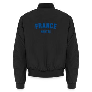 NANTES France Frankreich - Unisex Bomberjacke - Schwarz - Hinten - AI Model Male 185 light (185cm)