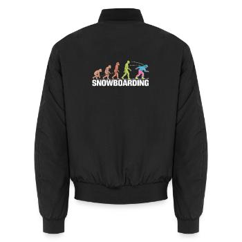 Die Evolution des Snowboard-Designs - Unisex Bomberjacke - Schwarz - Hinten - AI Model Male 185 light (185cm)