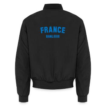 BANLIEUE France - Unisex Bomberjacke - Schwarz - Hinten - AI Model Male 185 light (185cm)