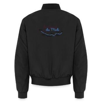 Canal du midi villes - Bomber unisexe - noir - Dos - AI Model Male 185 light (185cm)