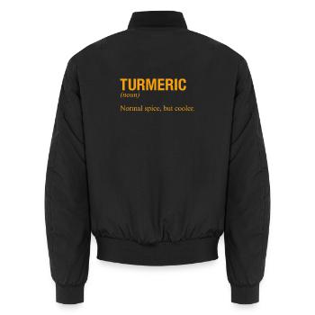 TURMERIC - Unisex Bomberjacke - Schwarz - Hinten - AI Model Male 185 light (185cm)
