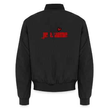 MAMAN. FÊTE DES MÈRES. BONNE FÊTE MAMAN - Bomber unisexe - noir - Dos - AI Model Male 185 light (185cm)
