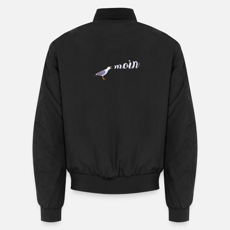 Norddeutsch Möwe Moin Design - Unisex Bomberjacke - Schwarz
