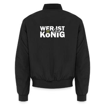WER IST DEIN KÖNIG Jesus Bibelvers Spruch - Unisex Bomberjacke - Schwarz - Hinten - AI Model Male 185 light (185cm)