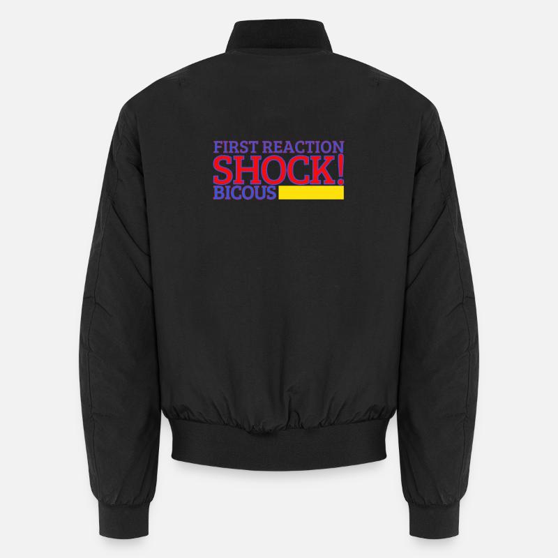 first reaction shock - Unisex Bomber Jacket - black
