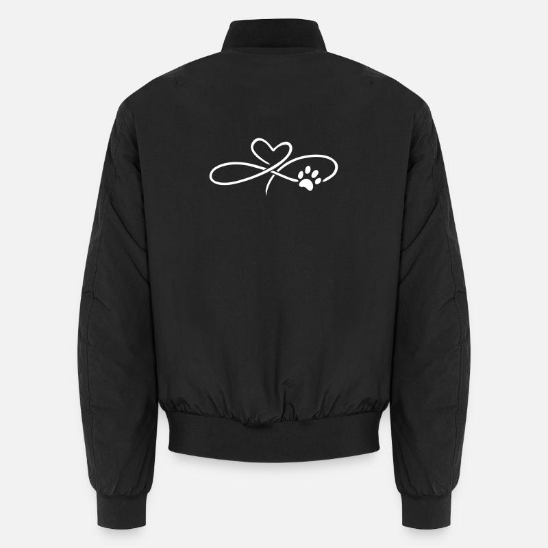 Infinity Herz mit Pfote Hund Katze Unisex Bomberjacke