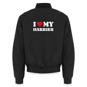 J'aime mon Harrier - Bomber unisexe - noir - Dos - AI Model Male 185 light (185cm)