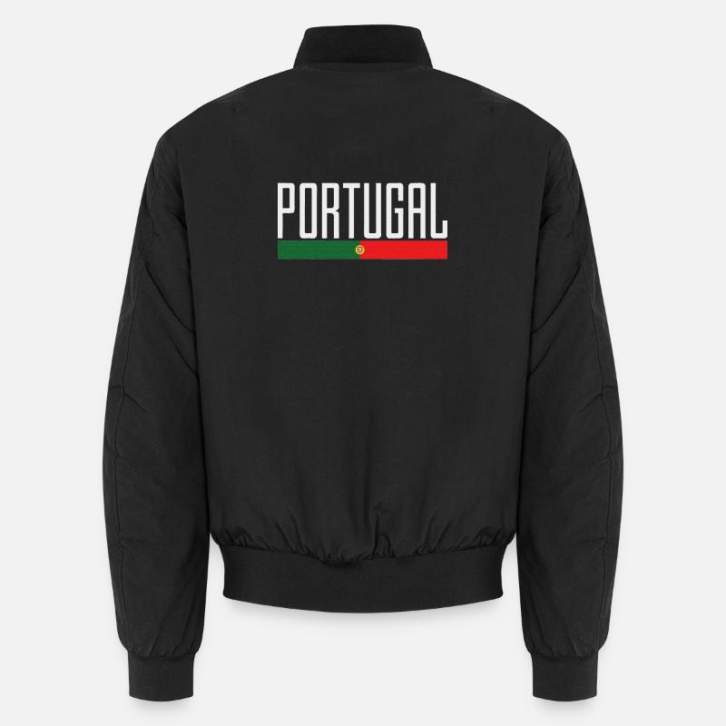 Portugal Flag Typography Unisex Bomber Jacket