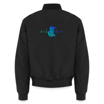 Motif emblématique du motocross - Bomber unisexe - noir - Dos - AI Model Male 185 light (185cm)