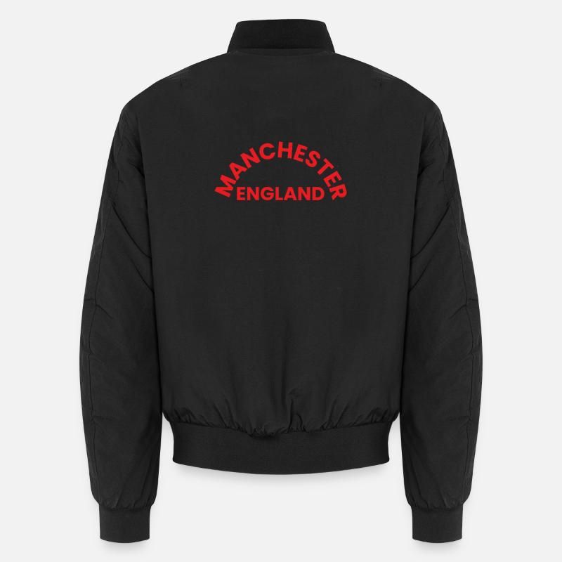 Manchester England Circular Logo - Unisex Bomber Jacket - black