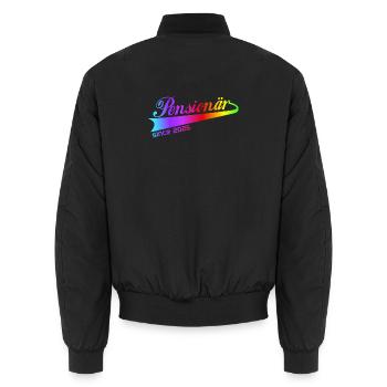 Pensionär 2026 Renten Hoodie, Tasse, Shirt - Unisex Bomberjacke - Schwarz - Hinten - AI Model Male 185 light (185cm)
