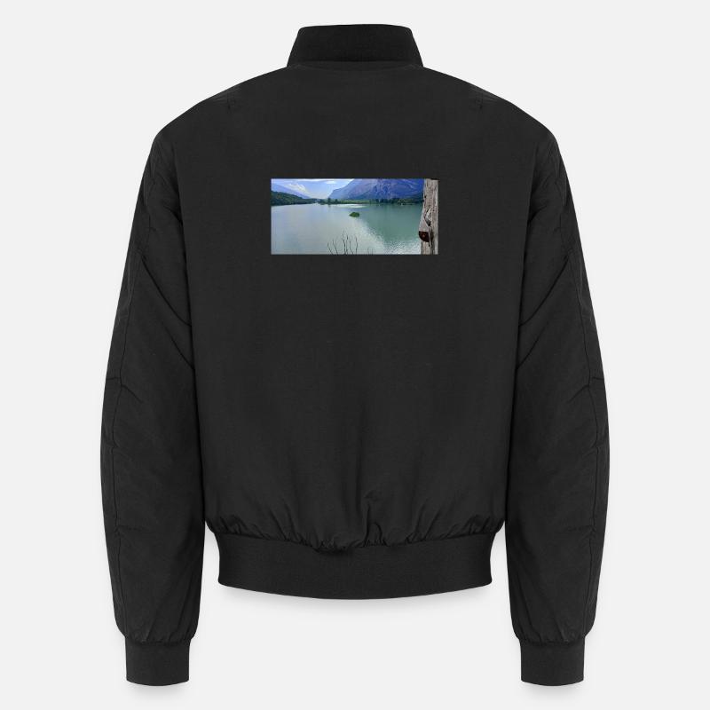 Alpine Lake Sereni Reflections - Unisex Bomber Jacket - black