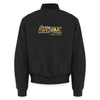 Legendary 18th Birthday Vintage Vintage 2008 - Unisex Bomber Jacket - black - Back - AI Model Male 185 light (185cm)