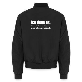 Ich liebe es, wenn meine Frau keinen Hunger hat - Unisex Bomberjacke - Schwarz - Hinten - AI Model Male 185 light (185cm)