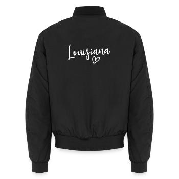 Louisiana Heart Women's Love Louisiana - Unisex Bomberjacke - Schwarz - Hinten - AI Model Male 185 light (185cm)