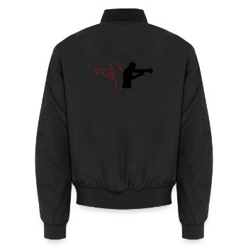 boxing - Unisex Bomber Jacket - black - Back - AI Model Male 185 light (185cm)