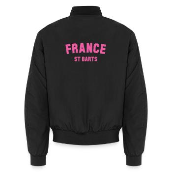 Saint-Barts, France, Caraïbes, Karibik - Bomber unisexe - noir - Dos - AI Model Male 185 light (185cm)