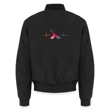 Aerialist Hearbeat EKG Cloud Swing Trapez - Unisex Bomberjacke - Schwarz - Hinten - AI Model Male 185 light (185cm)