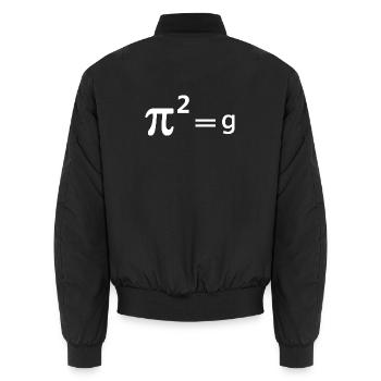 Lustiger Mathematik-Witz Wortspiel - Pi Witz pi Quadrat = g Mathematik - Unisex Bomberjacke - Schwarz - Hinten - AI Model Male 185 light (185cm)