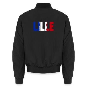 Lille Frankreich - Unisex Bomberjacke - Schwarz - Hinten - AI Model Male 185 light (185cm)