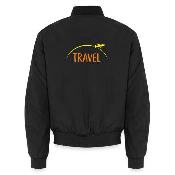 Travel - Unisex Bomberjacke - Schwarz - Hinten - AI Model Male 185 light (185cm)