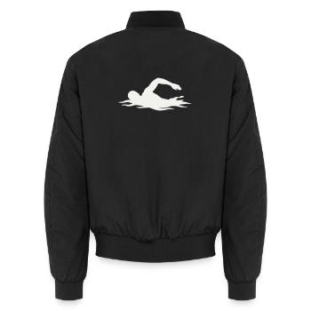 Silhouette de nageurs dans l’eau - Bomber unisexe - noir - Dos - AI Model Male 185 light (185cm)