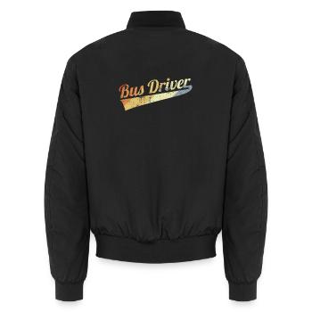 Look rétro du chauffeur de bus - Bomber unisexe - noir - Dos - AI Model Male 185 light (185cm)