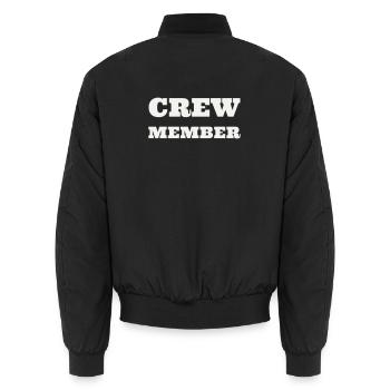 Crew Member Bold XXL Fett Team Staff Event - Unisex Bomber Jacket - black - Back - AI Model Male 185 light (185cm)