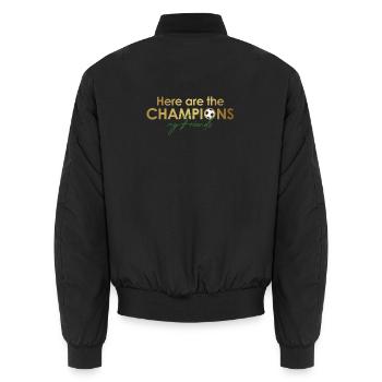 here_are_the_champions - Unisex Bomberjacke - Schwarz - Hinten - AI Model Male 185 light (185cm)