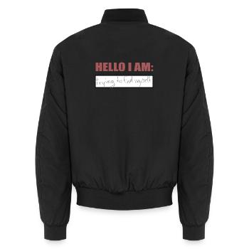 Hello I am - Unisex Bomberjacke - Schwarz - Hinten - AI Model Male 185 light (185cm)