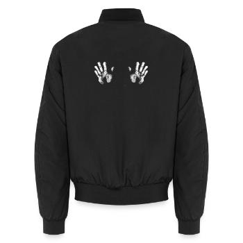 Handabdruck Hände Busen Boobs - Unisex Bomberjacke - Schwarz - Hinten - AI Model Male 185 light (185cm)