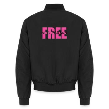 Free Nice Person. - Unisex Bomberjacke - Schwarz - Hinten - AI Model Male 185 light (185cm)