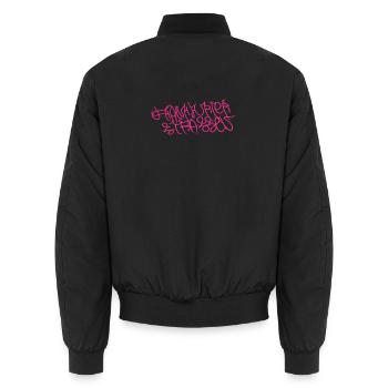 Frankfurter Strassen - Unisex Bomberjacke - Schwarz - Hinten - AI Model Male 185 light (185cm)