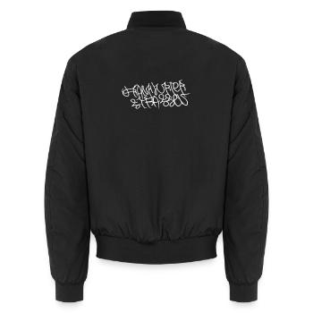 Frankfurter Strassen - Unisex Bomberjacke - Schwarz - Hinten - AI Model Male 185 light (185cm)