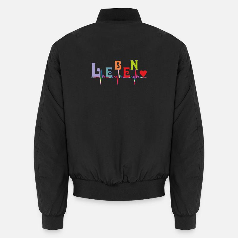 Herz Herzkurve LEBEN - Unisex Bomberjacke - Schwarz