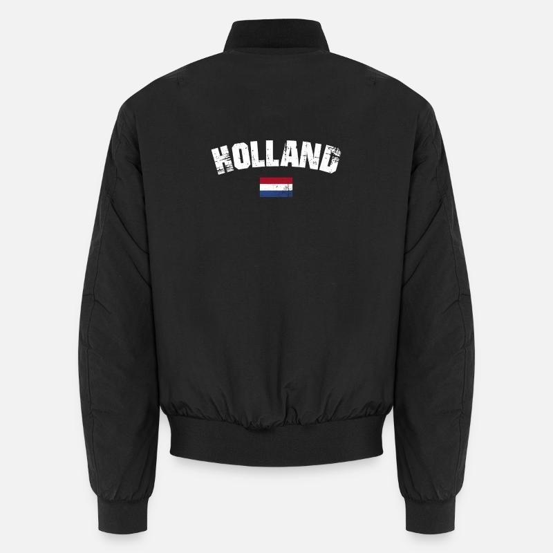 Holland Distressed Typografie Unisex Bomberjacke