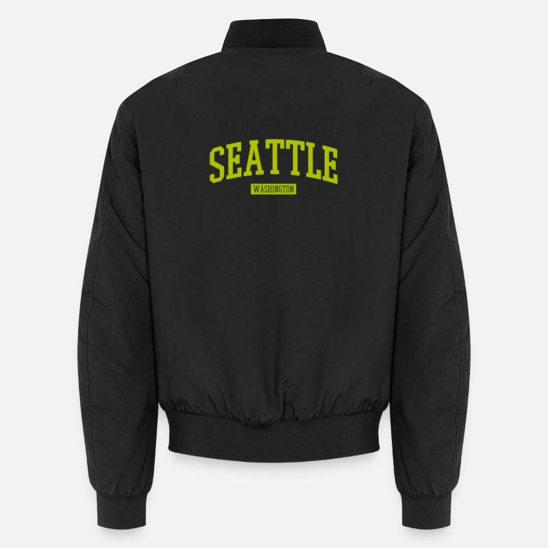 Seattle Washington Schriftzug Unisex Bomberjacke