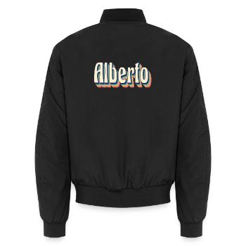 Alberto Retro T-Shirt Vintage T-shirt cadeau - Bomber unisexe - noir - Dos - AI Model Male 185 light (185cm)