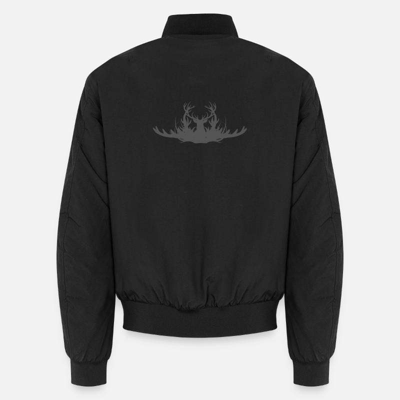 Geweihsilhouette des Hirsches Unisex Bomberjacke