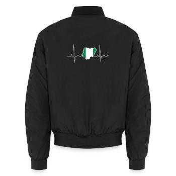 Nigeria Herzschlag - Unisex Bomberjacke - Schwarz - Hinten - AI Model Male 185 light (185cm)