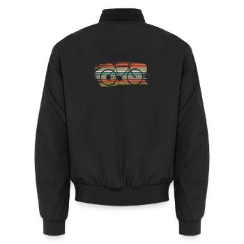 Vélo rayé arc-en-ciel - Bomber unisexe - noir - Dos - AI Model Male 185 light (185cm)