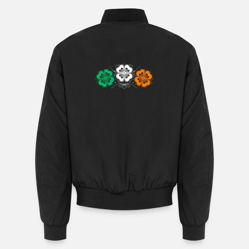 Three St Patrick's Day Shamrocks in Irish Colors Unisex Bomber Jacket