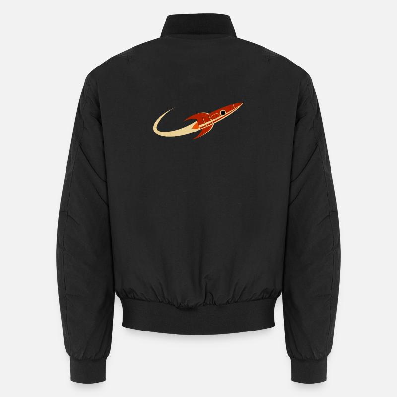 Fusée spatiale rouge - Bomber unisexe - noir