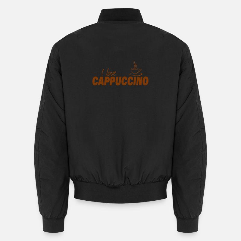 I LOVE CAPPUCCINO - Unisex Bomber Jacket - black