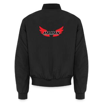 Maman d'Amour - Muttertag - Unisex Bomberjacke - Schwarz - Hinten - AI Model Male 185 light (185cm)
