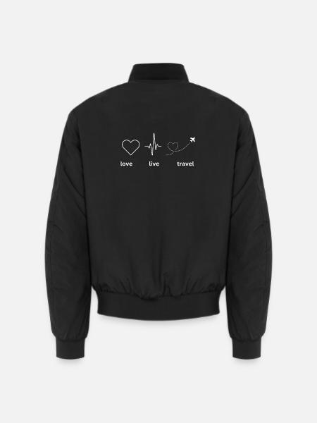 Love live travel T Shirt - Unisex Bomberjacke - Schwarz