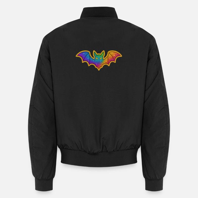 Rainbow Glitter Bat Unisex Bomber Jacket