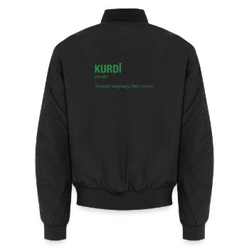 Kurdish language Kurdistan - Unisex Bomber Jacket - black - Back - AI Model Male 185 light (185cm)